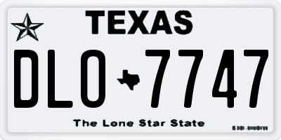 TX license plate DLO7747