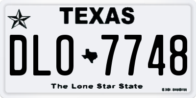 TX license plate DLO7748