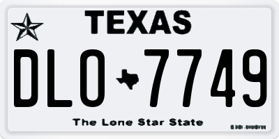 TX license plate DLO7749