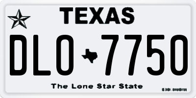 TX license plate DLO7750