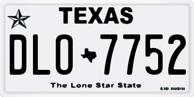 TX license plate DLO7752