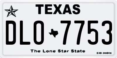 TX license plate DLO7753