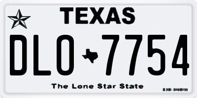 TX license plate DLO7754