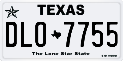 TX license plate DLO7755
