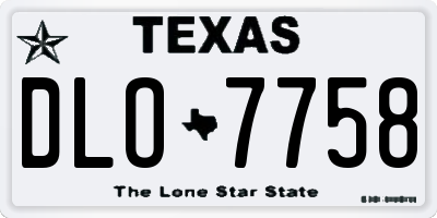 TX license plate DLO7758