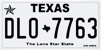 TX license plate DLO7763