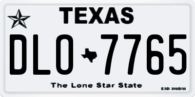 TX license plate DLO7765