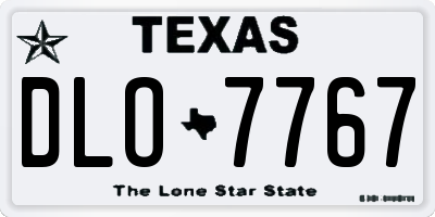 TX license plate DLO7767