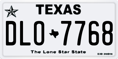 TX license plate DLO7768