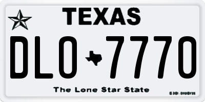 TX license plate DLO7770