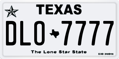 TX license plate DLO7777