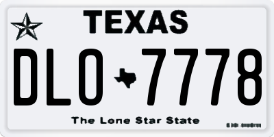 TX license plate DLO7778