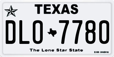 TX license plate DLO7780
