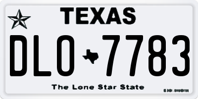 TX license plate DLO7783