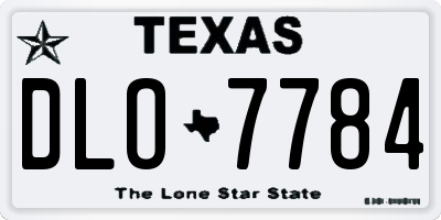 TX license plate DLO7784