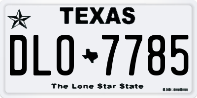 TX license plate DLO7785