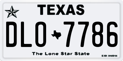 TX license plate DLO7786
