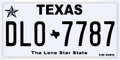 TX license plate DLO7787