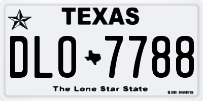 TX license plate DLO7788