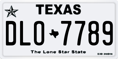 TX license plate DLO7789