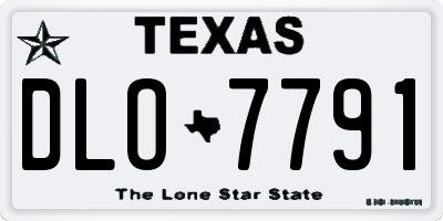 TX license plate DLO7791