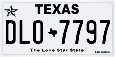 TX license plate DLO7797