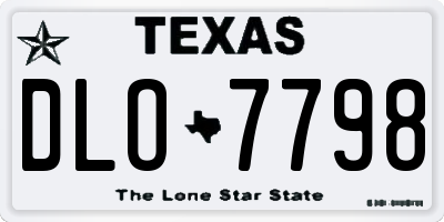 TX license plate DLO7798