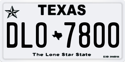 TX license plate DLO7800