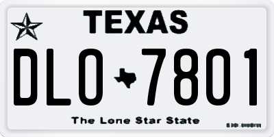 TX license plate DLO7801