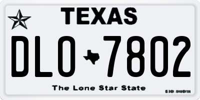 TX license plate DLO7802