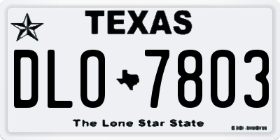 TX license plate DLO7803