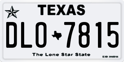 TX license plate DLO7815