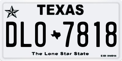 TX license plate DLO7818