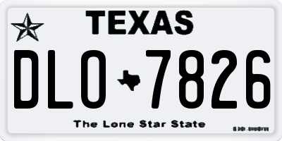 TX license plate DLO7826