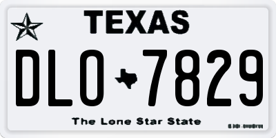 TX license plate DLO7829