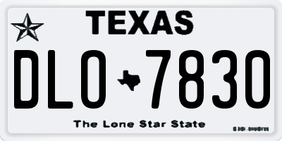 TX license plate DLO7830