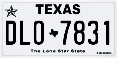 TX license plate DLO7831