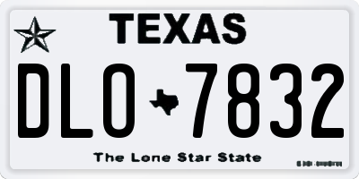TX license plate DLO7832