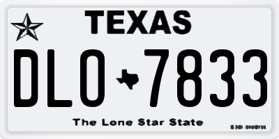 TX license plate DLO7833