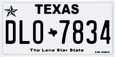 TX license plate DLO7834