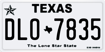 TX license plate DLO7835