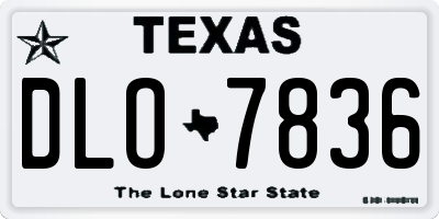 TX license plate DLO7836
