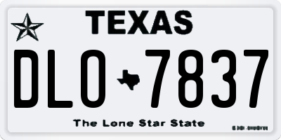 TX license plate DLO7837