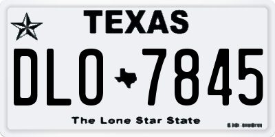 TX license plate DLO7845