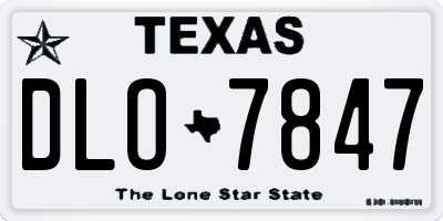 TX license plate DLO7847