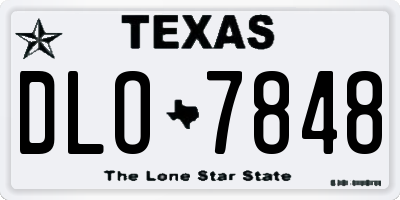 TX license plate DLO7848