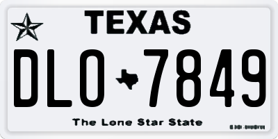 TX license plate DLO7849