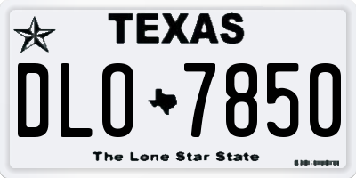 TX license plate DLO7850