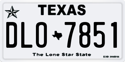 TX license plate DLO7851