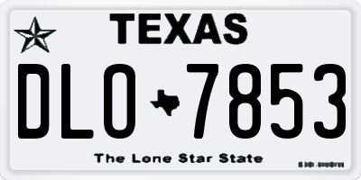 TX license plate DLO7853